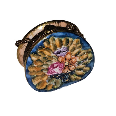 Floral Elegance Limoges Box Porcelain Limoges purse French Trinket Box