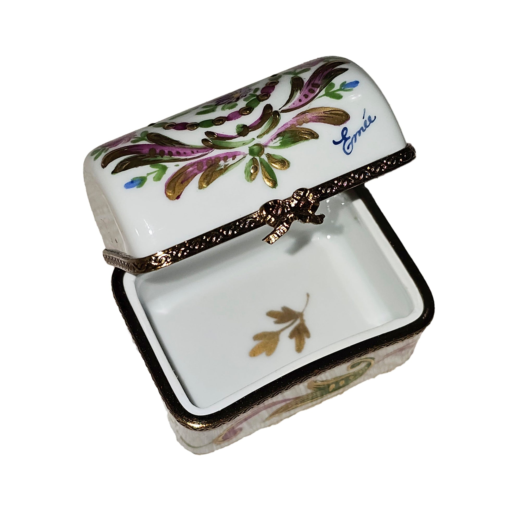 Floral Elegance Limoges Box Porcelain Limoges traditional French Trinket Box
