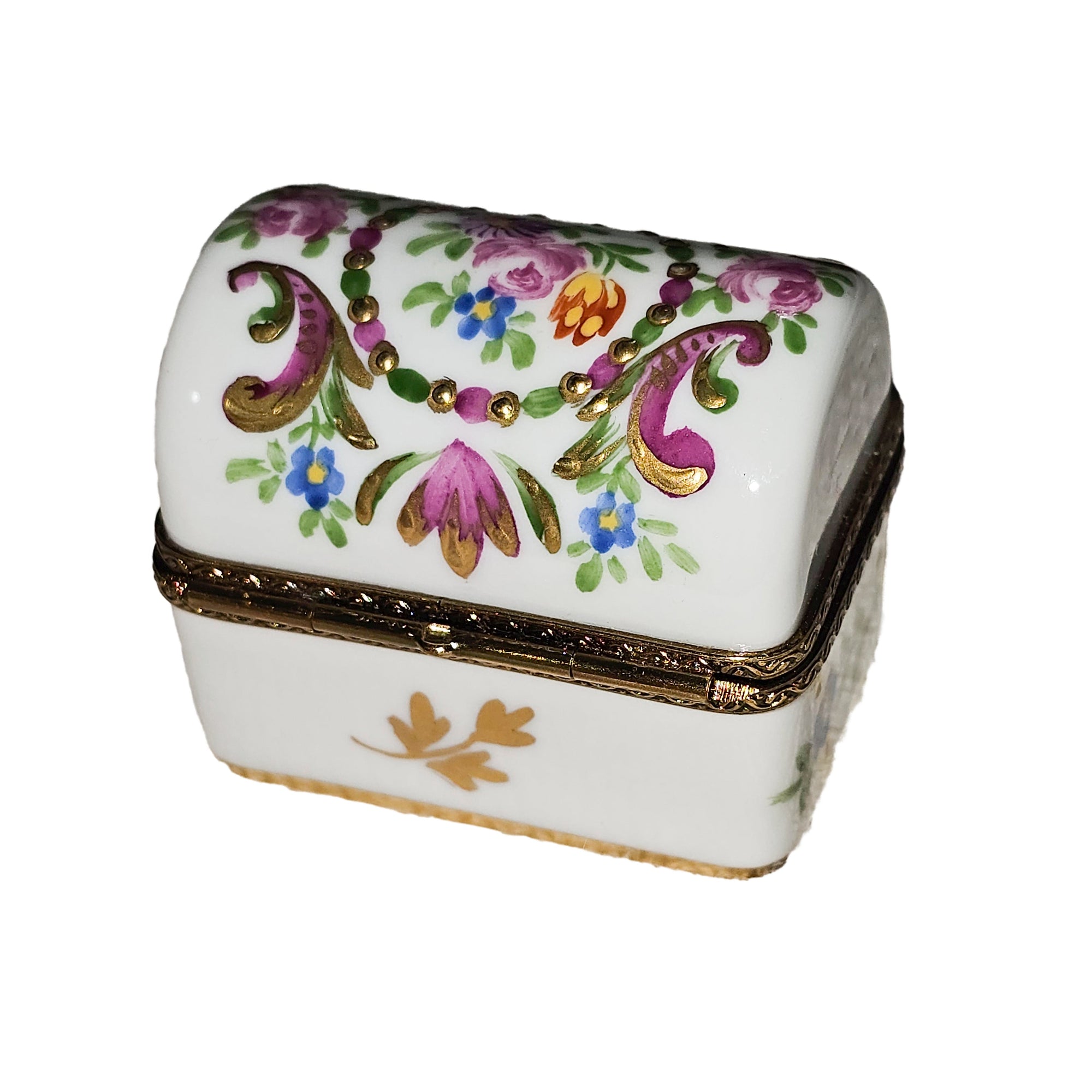 Floral Elegance Limoges Box Porcelain Limoges traditional French Trinket Box