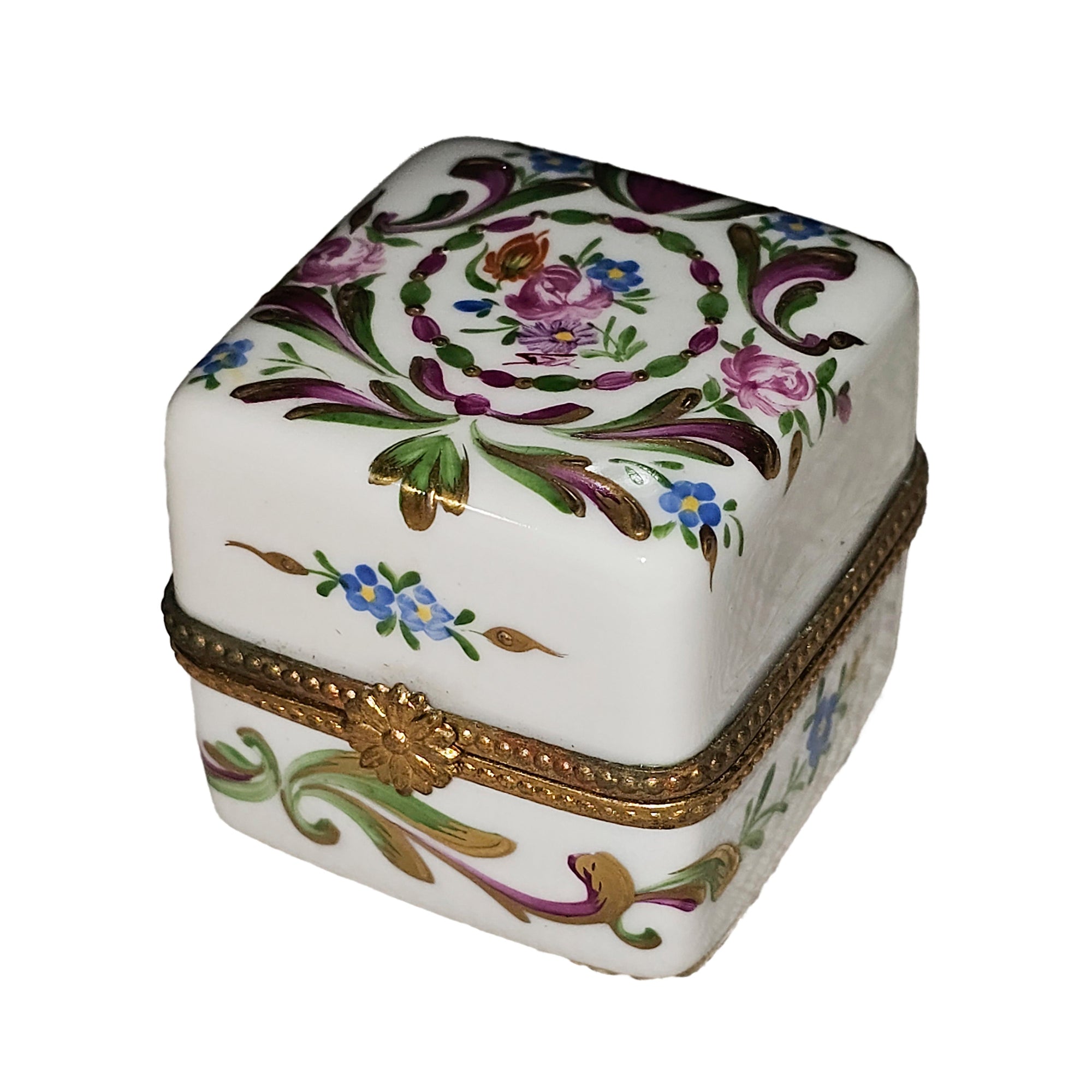 Floral Elegance Limoges Box Porcelain Limoges traditional French Trinket Box