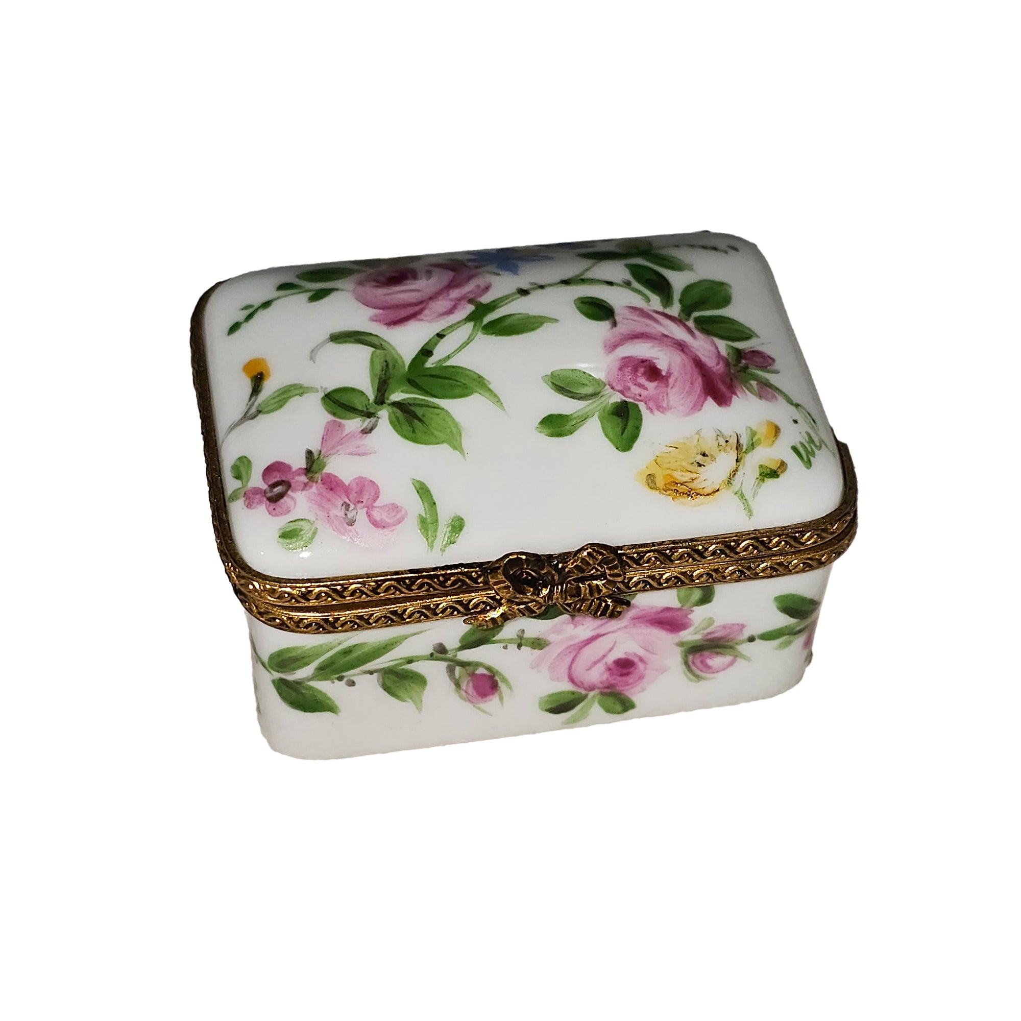 Floral Elegance Limoges Box Porcelain Limoges traditional French Trinket Box