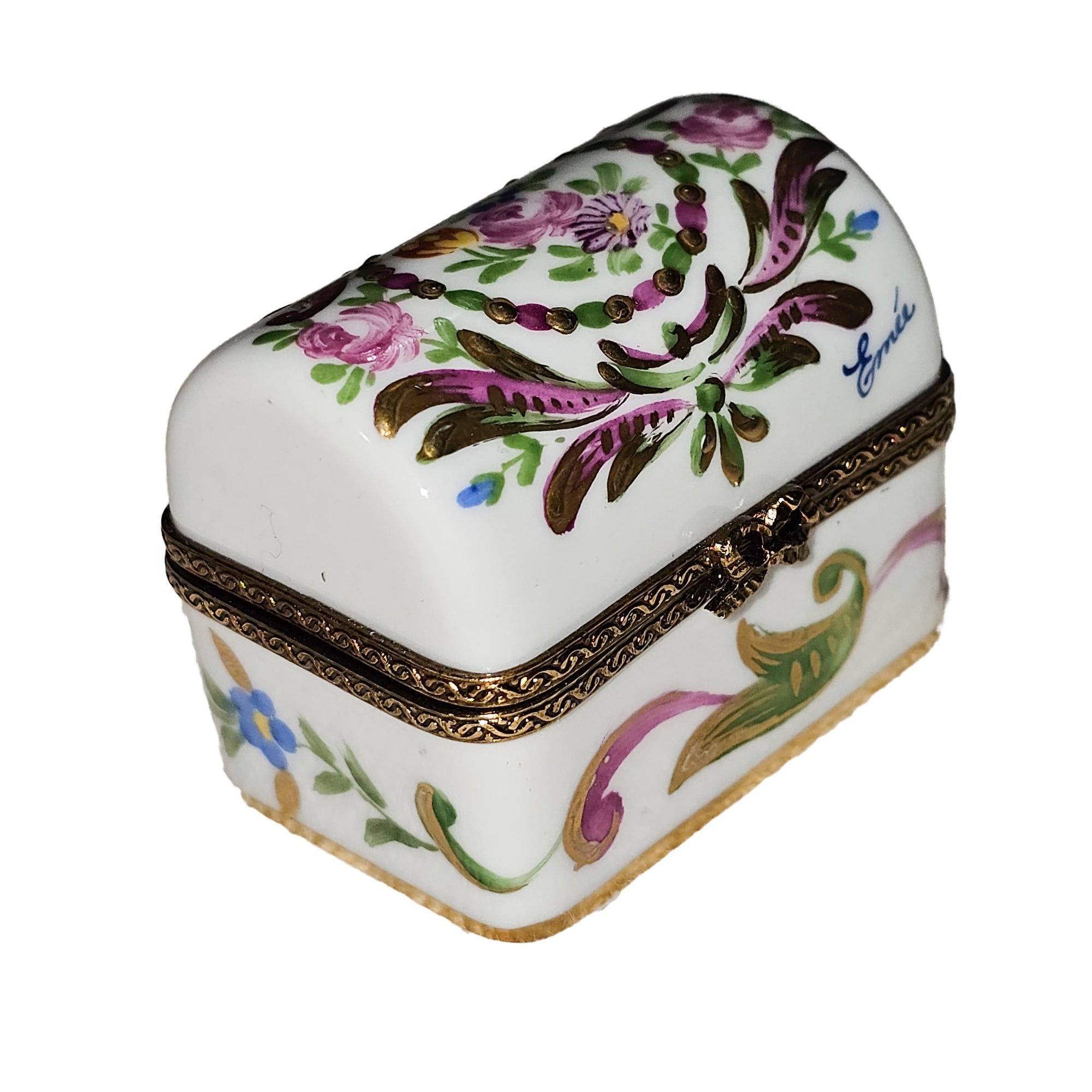 Floral Elegance Limoges Box Porcelain Limoges traditional French Trinket Box