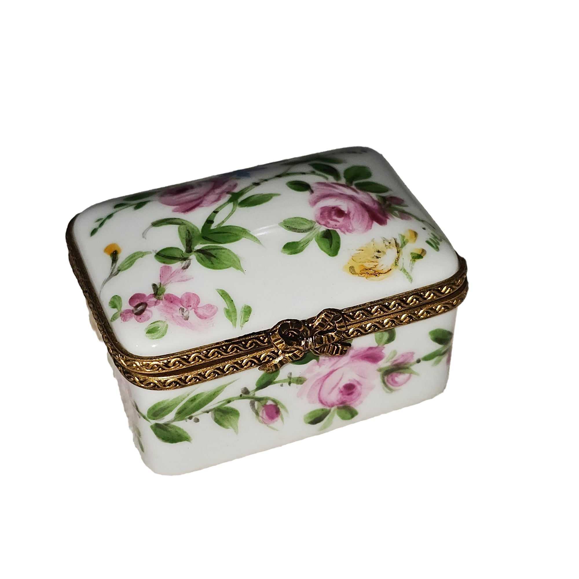 Floral Elegance Limoges Box Porcelain Limoges traditional French Trinket Box