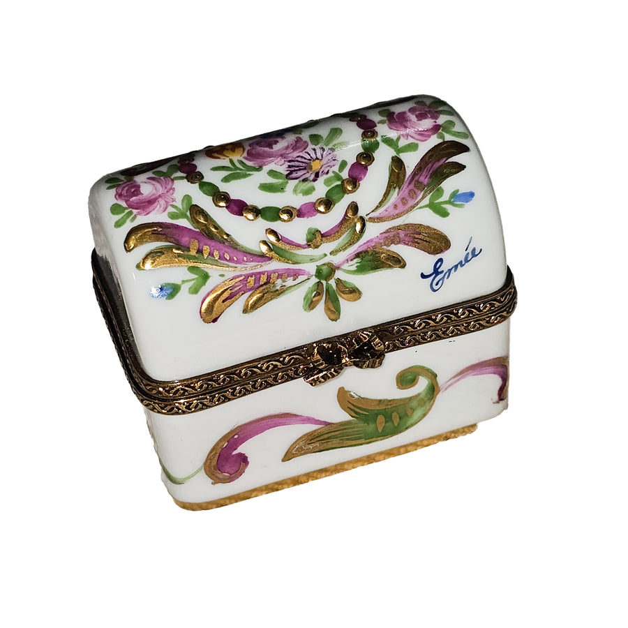 Floral Elegance Limoges Box Porcelain Limoges traditional French Trinket Box