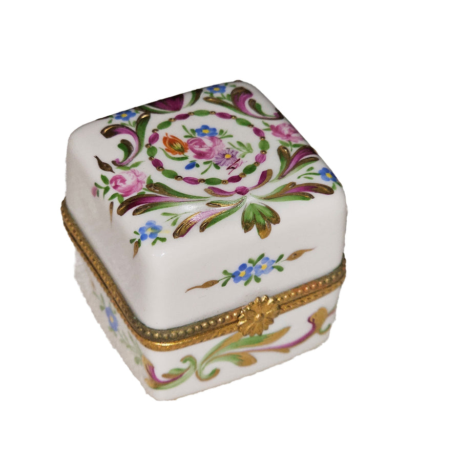 Floral Elegance Limoges Box Porcelain Limoges traditional French Trinket Box