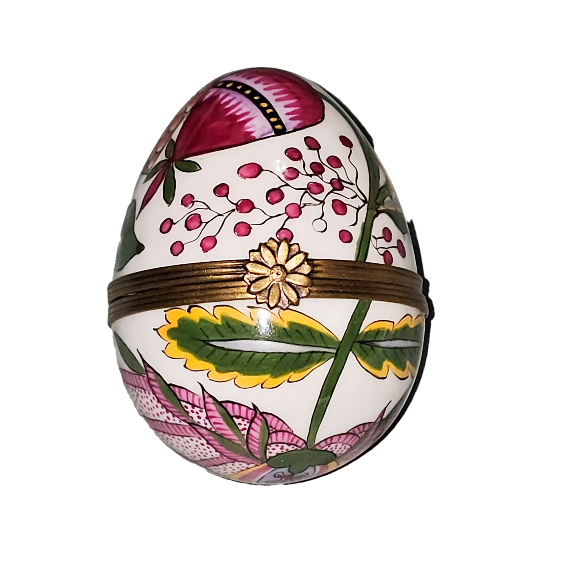 Floral Elegance Limoges Egg Porcelain Limoges egg French Trinket Box