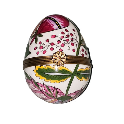 Floral Elegance Limoges Egg Porcelain Limoges egg French Trinket Box