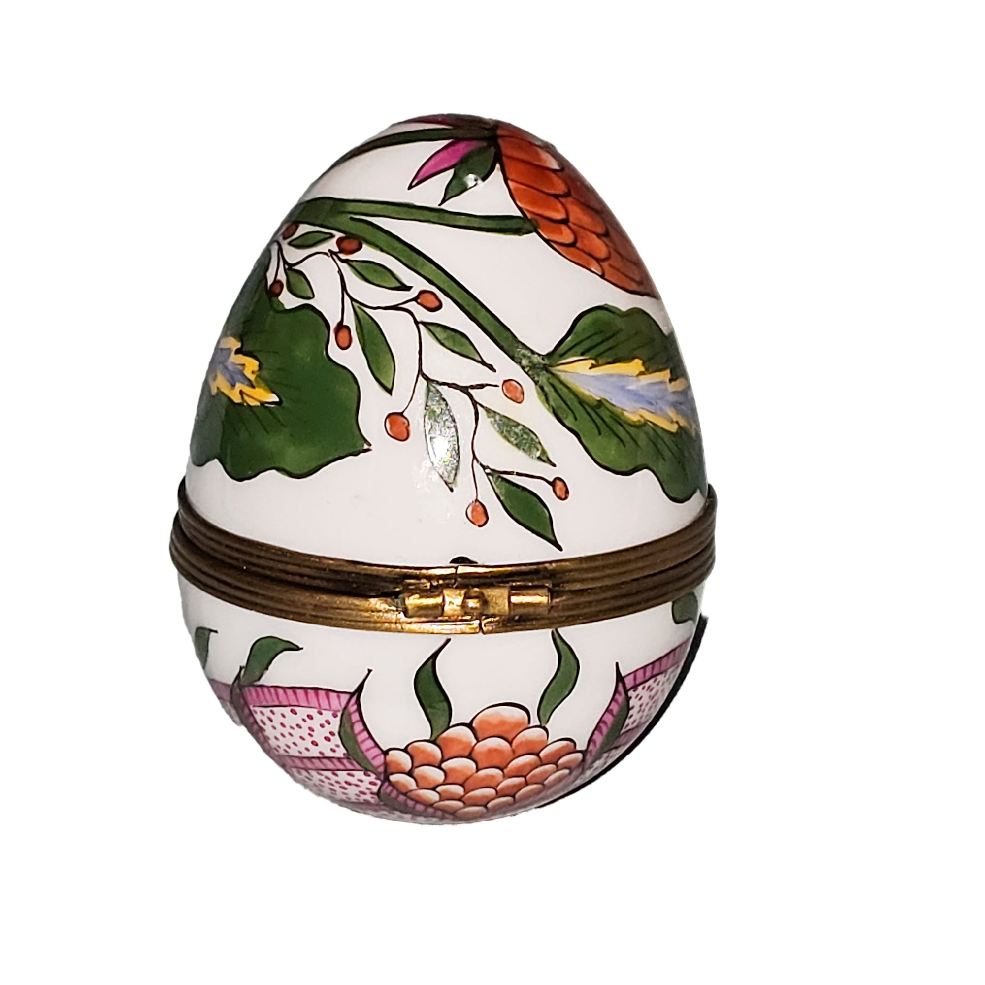 Floral Elegance Limoges Egg Porcelain Limoges egg French Trinket Box