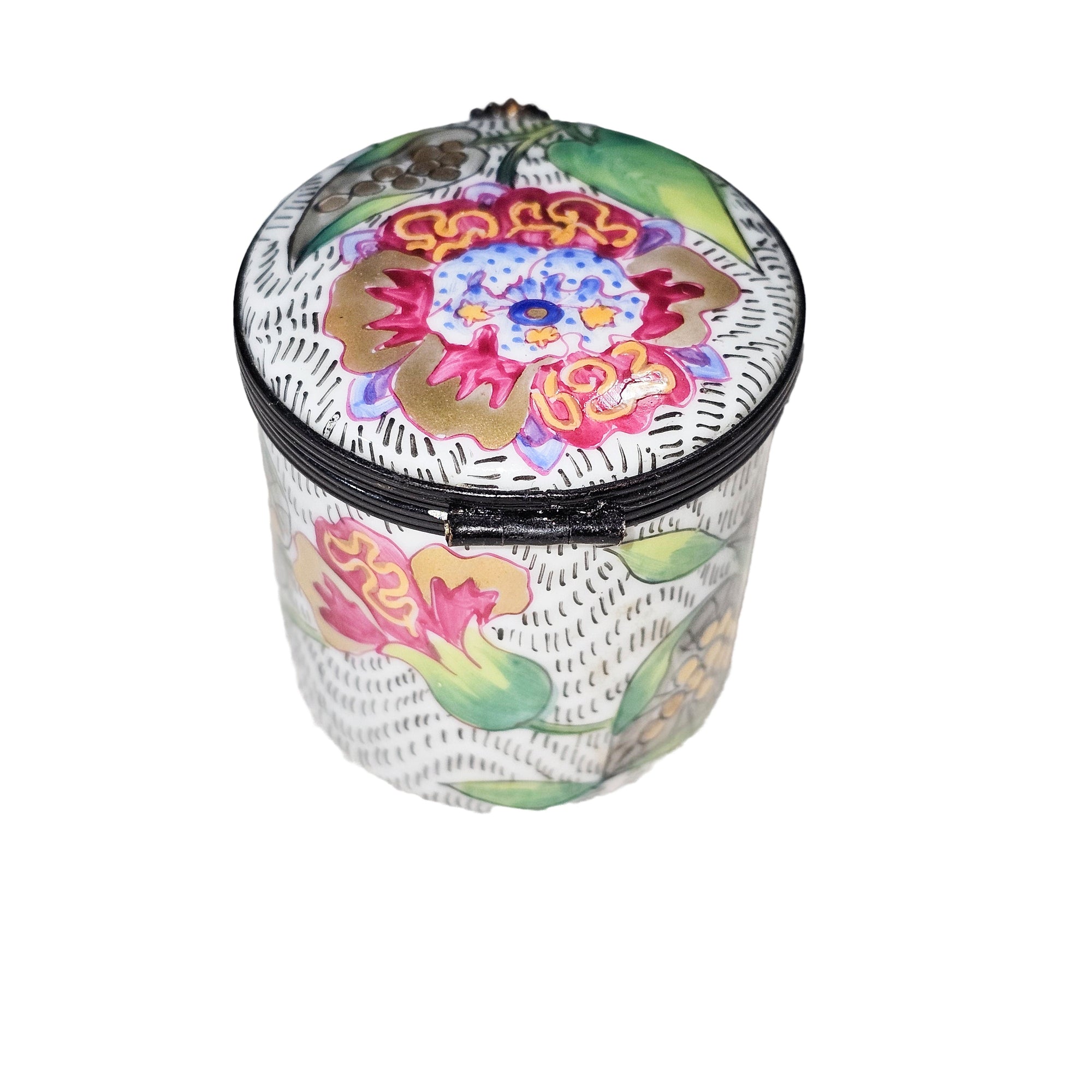 Flower Decorated Limoges Box Porcelain Limoges traditional French Trinket Box