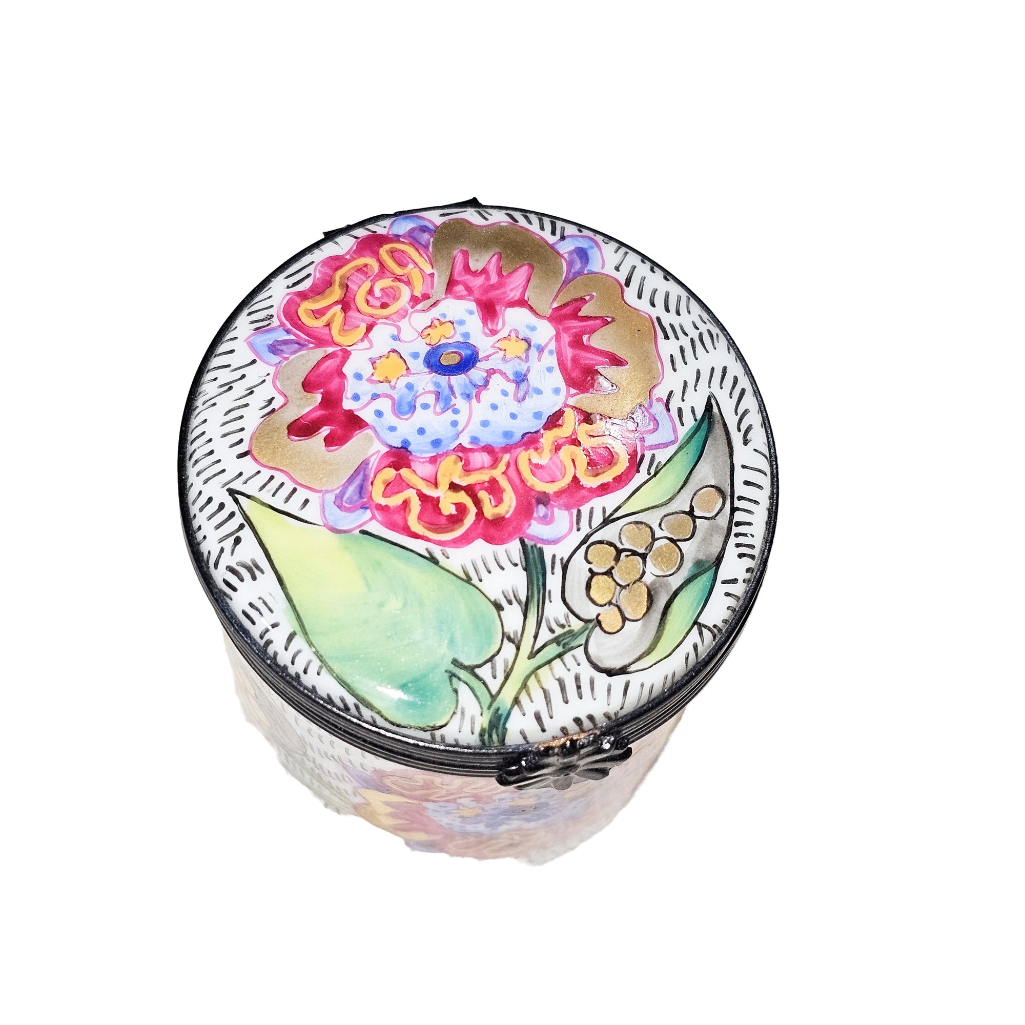 Flower Decorated Limoges Box Porcelain Limoges traditional French Trinket Box