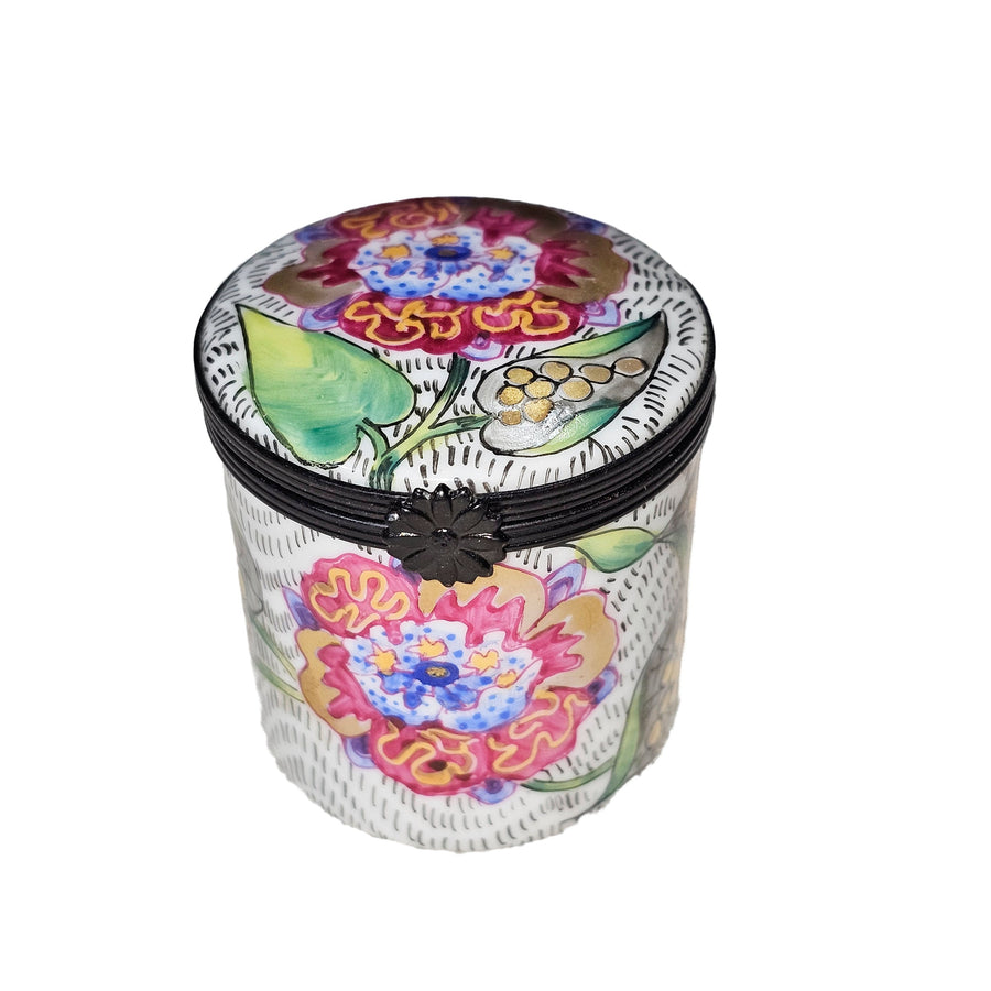 Flower Decorated Limoges Box Porcelain Limoges traditional French Trinket Box