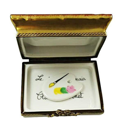 Framed Monet Japanese Footbridge with Removable Pallette Porcelain Limoges art Rochard Limoges Box French Trinket Box