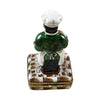 French Chef Holding Fish Menu Porcelain Limoges professional food French Trinket Box