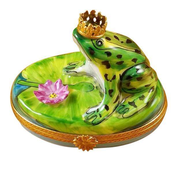 Frog w Crown Porcelain Limoges frog Rochard Limoges Box travel French Trinket Box