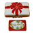 Gift with Red Bow - Happy Holidays Porcelain Limoges xmas theme French Trinket Box