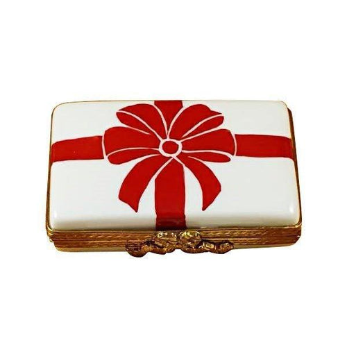 Gift with Red Bow Porcelain Limoges special occasions French Trinket Box