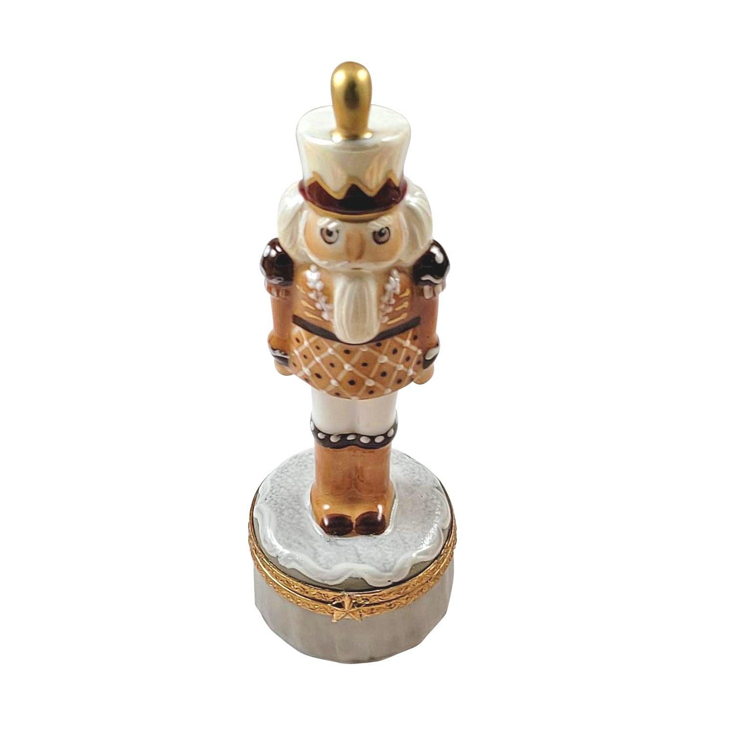 Gingerbread Nutcracker Porcelain Limoges xmas theme Limoges Box nutcracker French Trinket Box