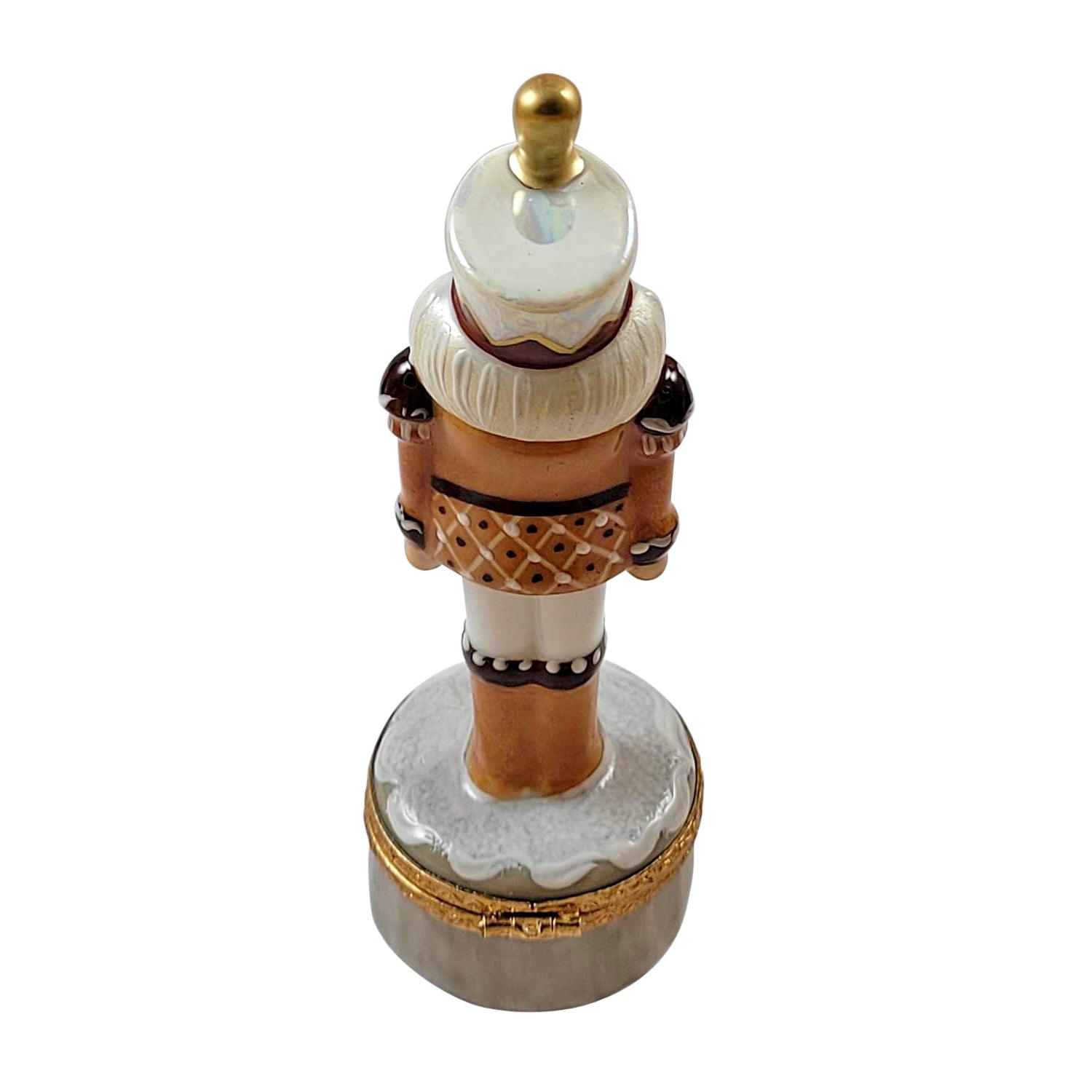 Gingerbread Nutcracker Porcelain Limoges xmas theme Limoges Box nutcracker French Trinket Box