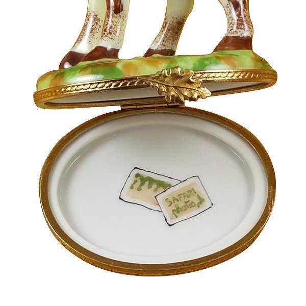 Giraffe Porcelain Limoges wild animals French Trinket Box