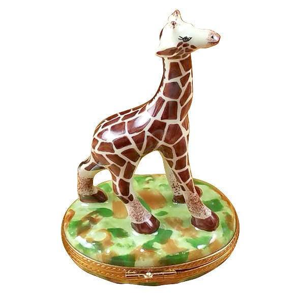 Giraffe Porcelain Limoges wild animals French Trinket Box