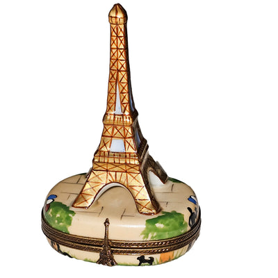 Golden Eiffel Tower Limoges Box Porcelain Limoges paris france French Trinket Box