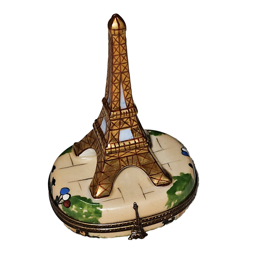 Golden Eiffel Tower Limoges Box Porcelain Limoges paris france French Trinket Box