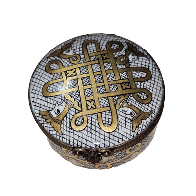 Golden Elegance Limoges Box Porcelain Limoges Traditional French Trinket Box