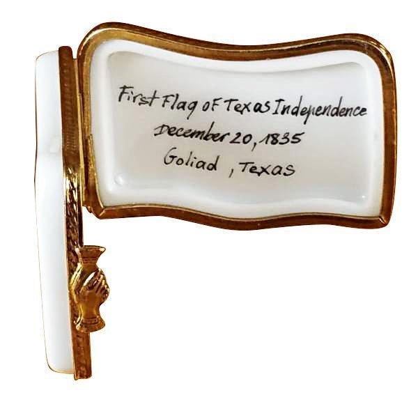 Goliad, Texas Flag Porcelain Limoges united states French Trinket Box
