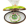 Goose with Spring and Christmas Wreaths Porcelain Limoges xmas theme wild birds French Trinket Box