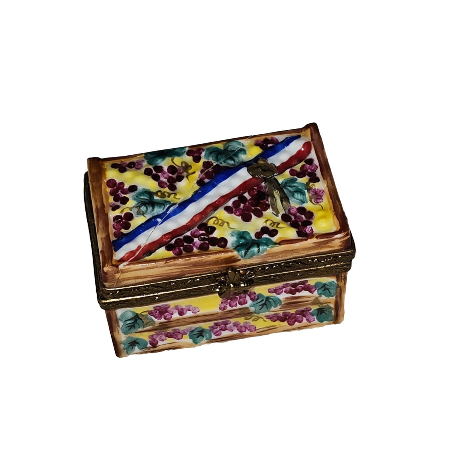 Grapevine Wine Treasure Box Porcelain Limoges Wine French Trinket Box