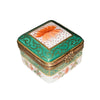 Green Floral Elegance Box Porcelain Limoges traditional French Trinket Box