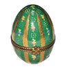 Green Floral Limoges Egg Box Porcelain Limoges egg French Trinket Box