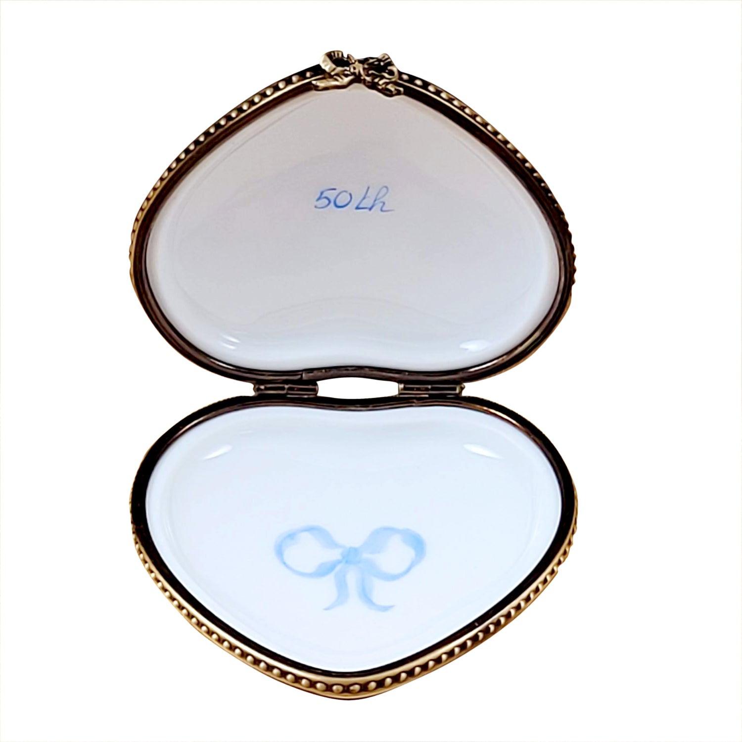 Happy Anniversary Heart 50th Porcelain Limoges anniversary wedding French Trinket Box