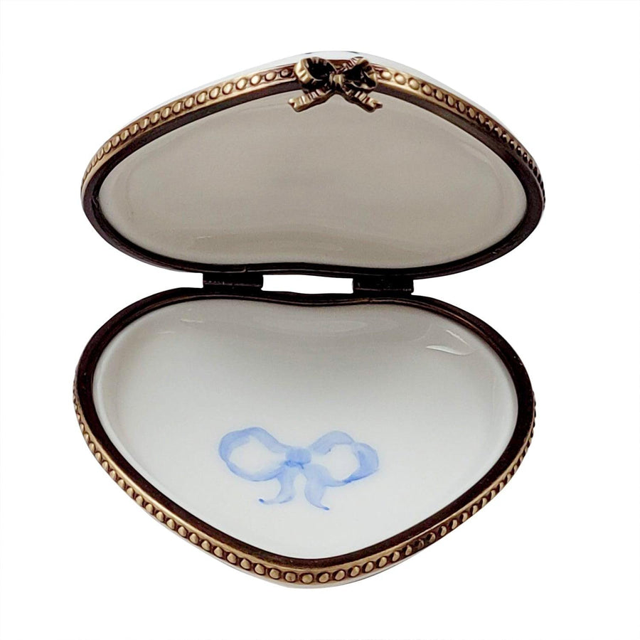 Happy Anniversary Rose Heart Porcelain Limoges anniversary wedding French Trinket Box