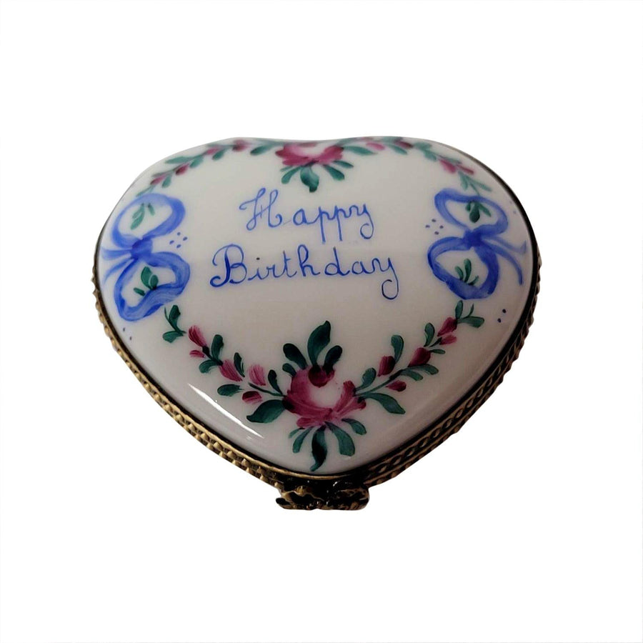 Happy Birthday Heart - 50th Porcelain Limoges heart birthday French Trinket Box