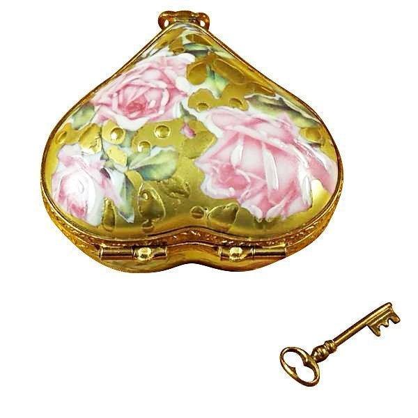 Heart - Key to My Heart Porcelain Limoges heart valentine love French Trinket Box