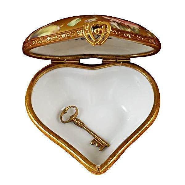 Heart - Key to My Heart Porcelain Limoges heart valentine love French Trinket Box
