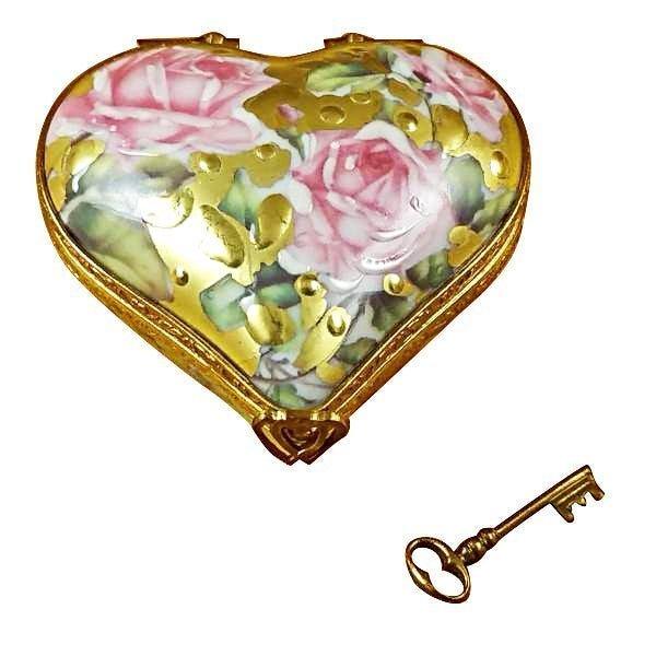 Heart - Key to My Heart Porcelain Limoges heart valentine love French Trinket Box
