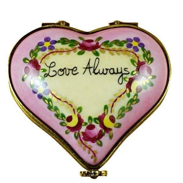 Heart - Love Always Porcelain Limoges heart valentine love French Trinket Box