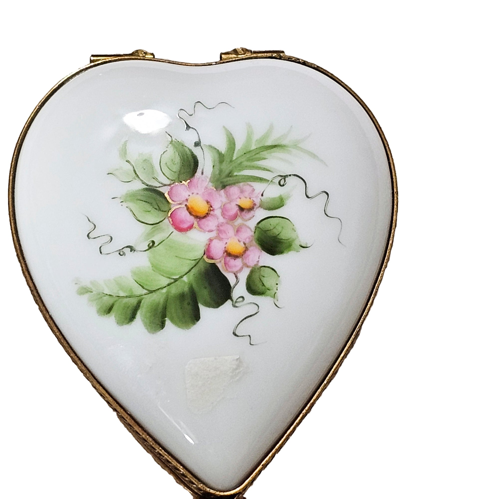 Heart-Shaped Floral Limoges Box Porcelain Limoges heart French Trinket Box