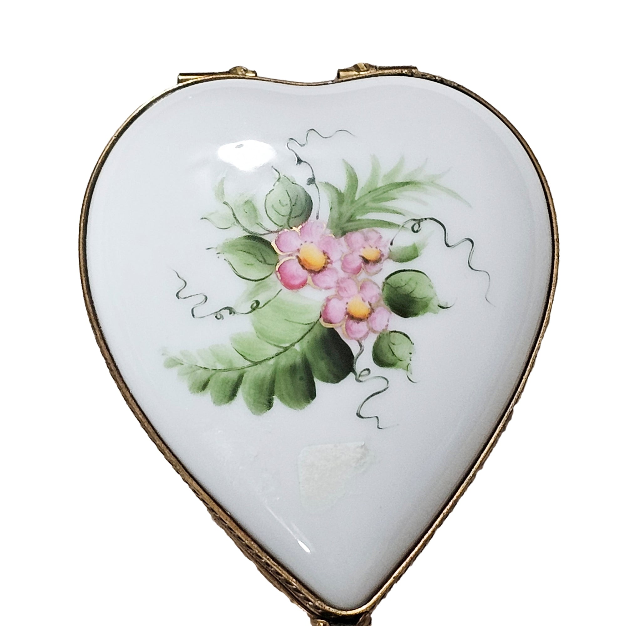 Heart-Shaped Floral Limoges Box Porcelain Limoges heart French Trinket Box