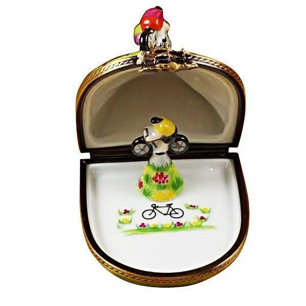 Hill Climbing Bicycles Porcelain Limoges sports vehicle French Trinket Box