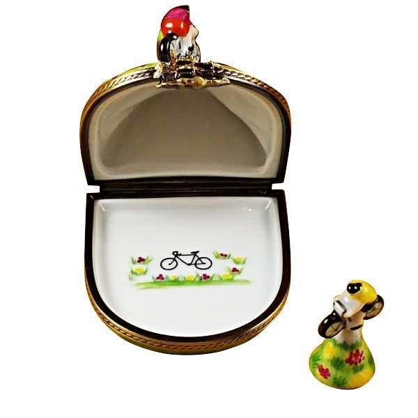Hill Climbing Bicycles Porcelain Limoges sports vehicle French Trinket Box