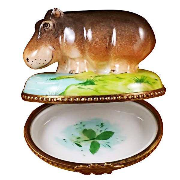 Hippopotamus Porcelain Limoges Wild French Trinket Box