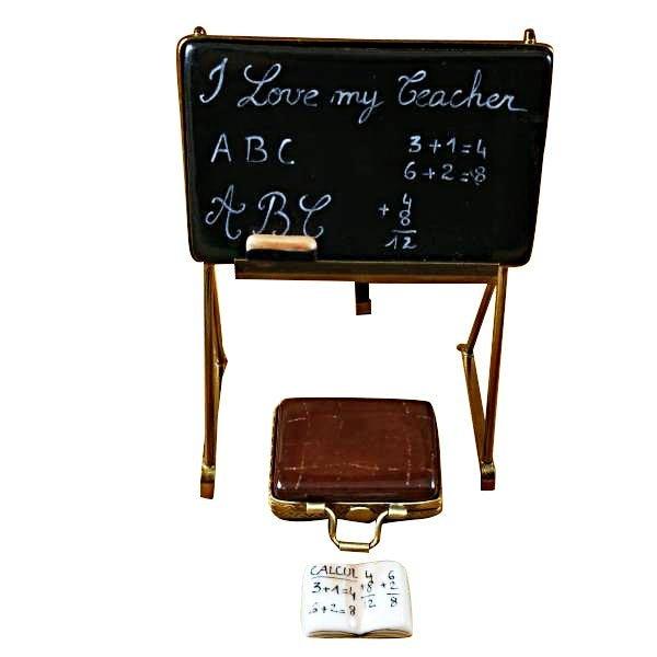 I Love my Teacher BlackBoard Porcelain Limoges Professional French Trinket Box