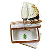 Ice Skates on Book Snow Porcelain Limoges sports winter French Trinket Box