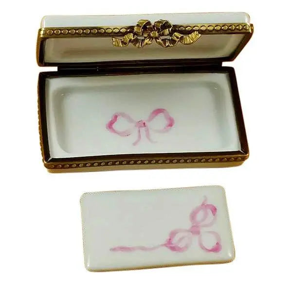 It's a Girl Pink Stork Porcelain Limoges Baby French Trinket Box