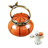 Jack O Lantern Pail with Removable Ghost Porcelain Limoges halloween French Trinket Box