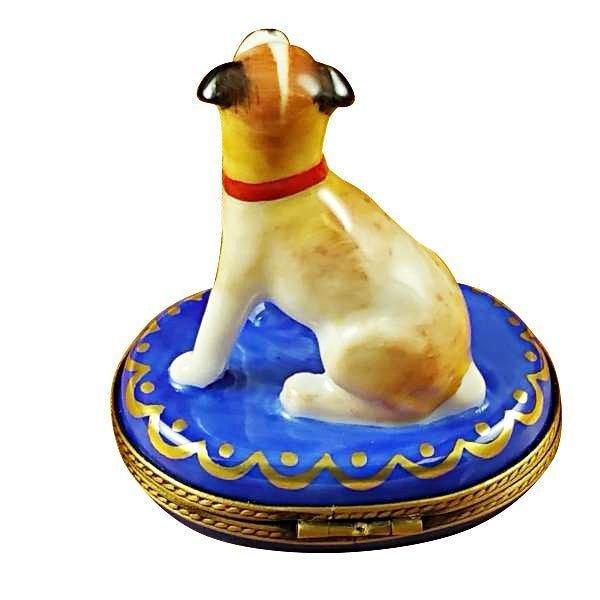 Jack Russell Terrier Porcelain Limoges dog French Trinket Box