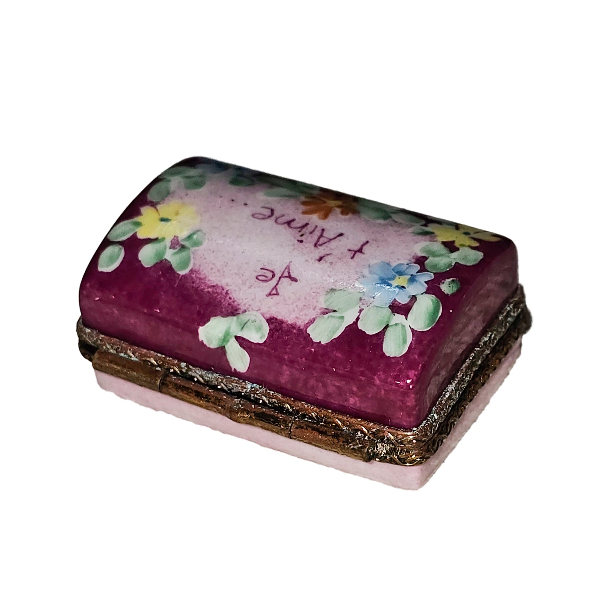 Je T'aime Floral Trinket Box Porcelain Limoges traditional special French Trinket Box